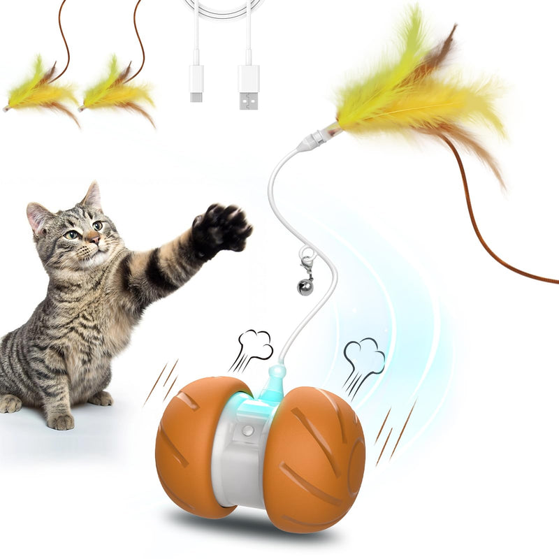 Cat Toys for Bored Indoor Adult Cats,Interactive Flying Feather Teaser,Automatic Moving Robot Cat Toy,Touch Activated Kitten Toy,Rechargeable Cat Enrichment Exercise Toys - PawsPlanet Australia