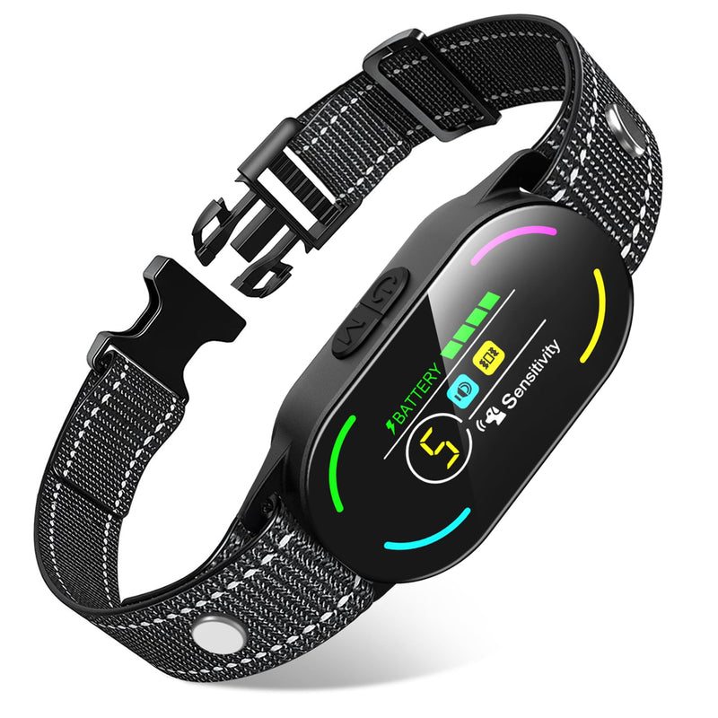 Dog Bark Collar, Rechargeable Smart Collar, with 4 Adjustable Modes Beep Vibration and 5 Adjustable Sensitivities, Bark Collar for Large Medium Small Dogs (Black) Black - PawsPlanet Australia