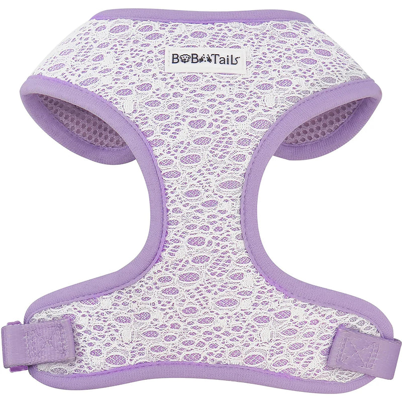 Lavender Lace Dog Harness with D-Ring Leash Clip Set,Adjustable Soft Padded and Cotton Fabric Pet Vest for Large,Medium and Small Dogs (Lanvender, Small) Lanvender - PawsPlanet Australia