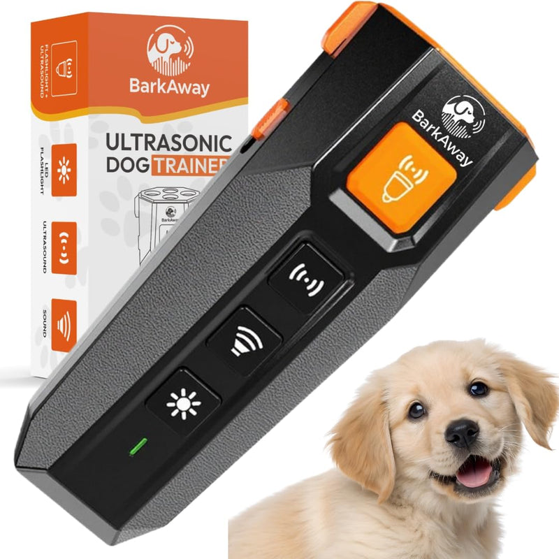 Ultrasonic Dog Bark Deterrent Device - 4 Training Modes, Rechargeable with LED Flashlight, Stop Neighbor's Dog Barking, Humane Long Range Anti-Bark Tool Indoor/Outdoor - PawsPlanet Australia