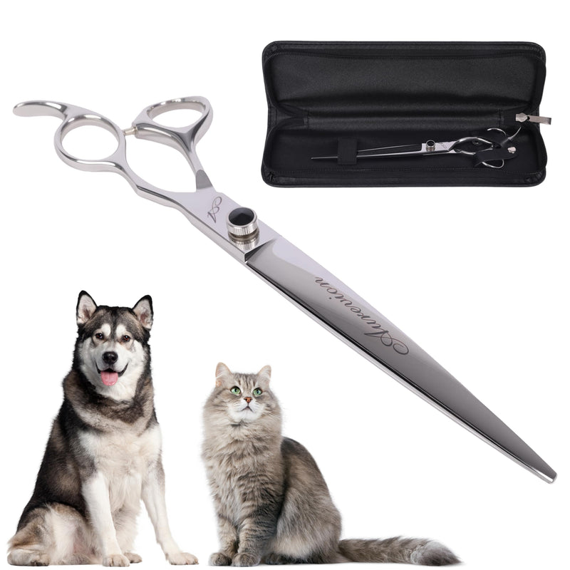 Professional 8.5 In Straight Pet Grooming Scissors,Stainless Steel, Ultra Sharp Blades for Precise Trimming of Dogs and Cats, Lightweight Ergonomic Design Clippers for Easy Hair Cutting Like a Barber 8.5 Inch - PawsPlanet Australia
