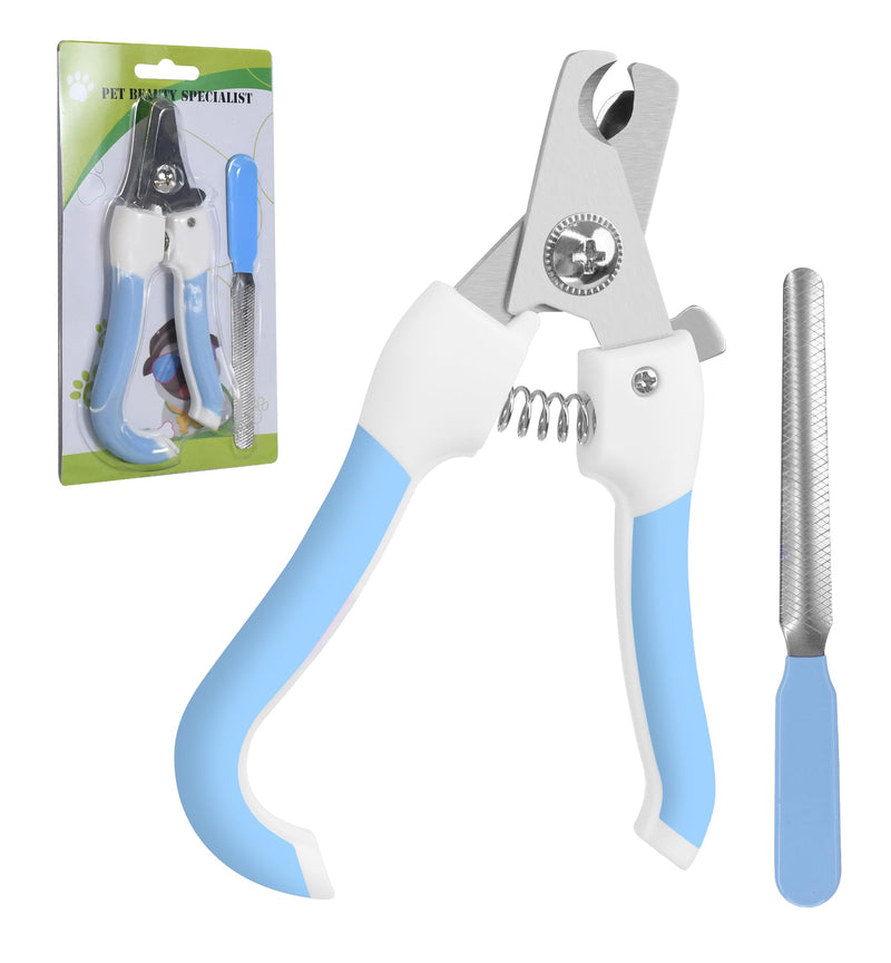 Pet Nail Clippers and Trimmers for Dogs and Cats, Professional Grooming Tool with Safety Guard, Sharp Blades, Free Nail File, Avoid Overcutting, Suitable for Small and Large Pets (Blue) Blue - PawsPlanet Australia