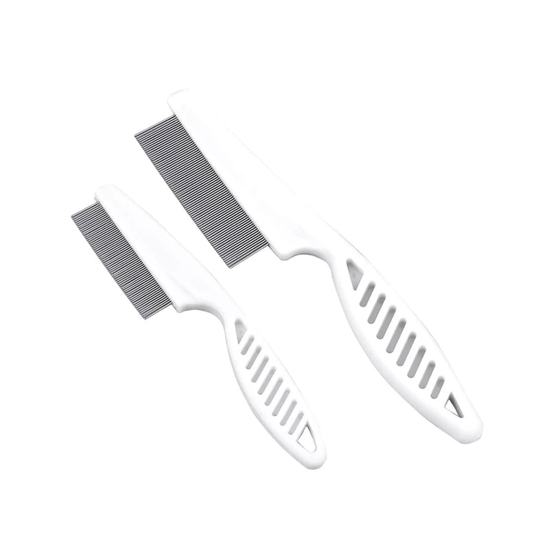 2 Pcs Pet Grooming Comb, Stainless Steel Dog Cat Grooming Combs with Stainless Steel Teeth, Pet Dematting Tools, for Small, Medium & Large Pets