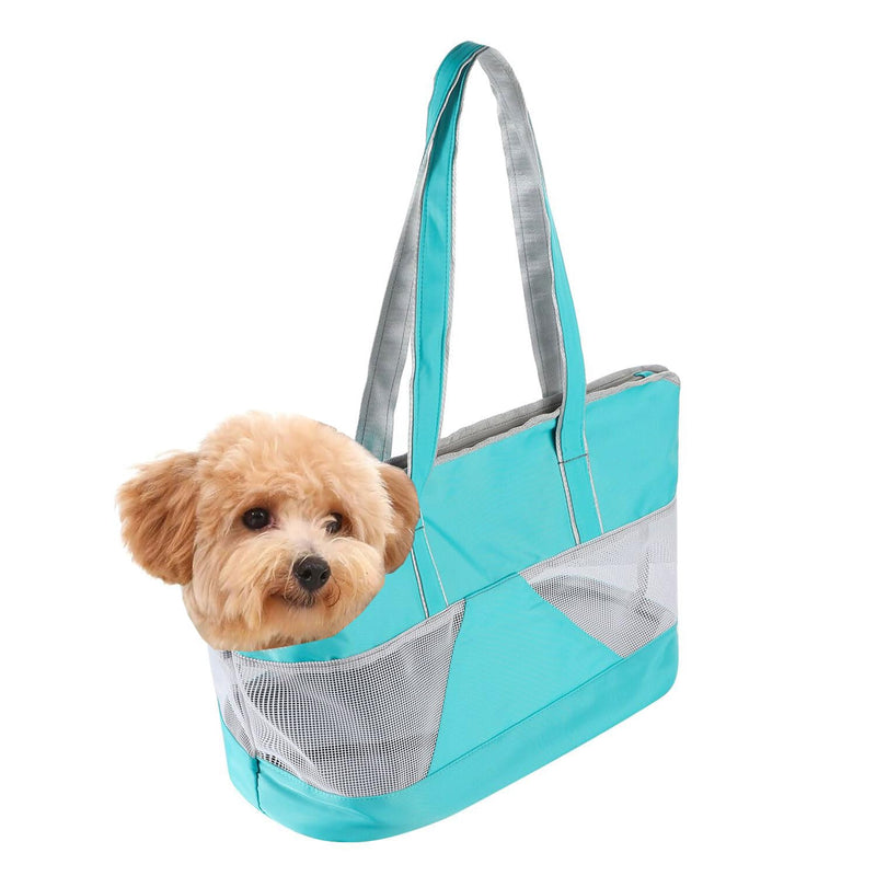 Pet Dog Purse Carrier Breathable Mesh Pets Puppy Cat Travel Outing Tote Bag Portable Cat Sling Carrier Transporter Tote Handbag Lightweight Dog Carrier Shoulder Bag with Thicken Bags Base light blue - PawsPlanet Australia