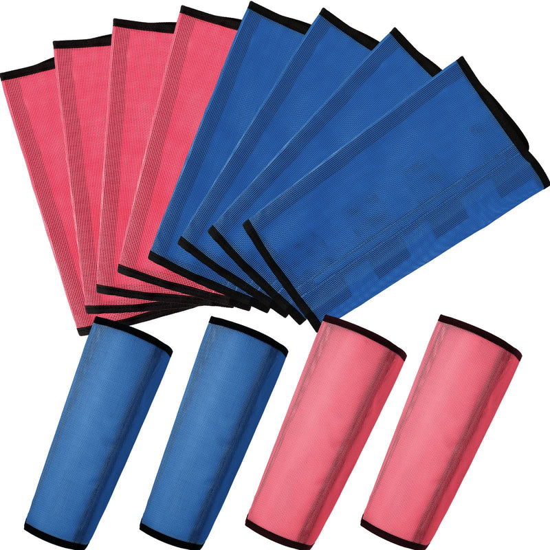 Jexine Set of 8 Mesh Fly Boots for Horse Loose Fitting Non Slip Breathable Horse Fly Leggings Protective Reduces Stress Leg Fatigue Wraps for Preventing Flies Mosquitoes Bite Pink, Dark Blue