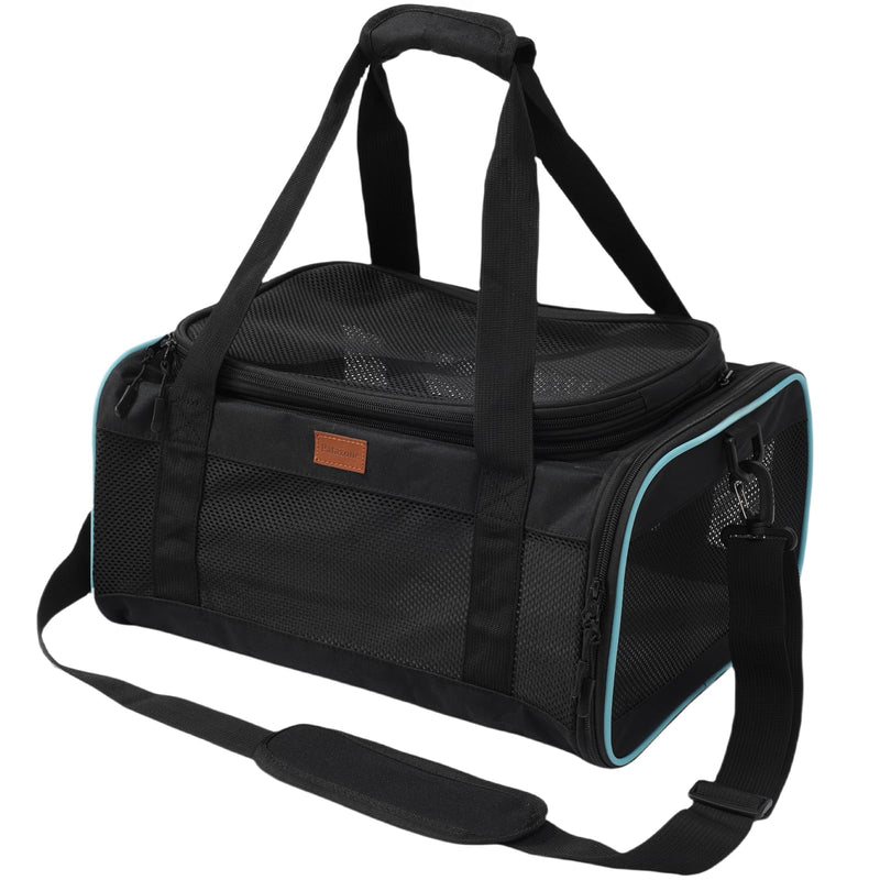 Cat Carriers Soft Small Dog Carrier Airline Approved Softsides Pets Bag,Black,Lightweight,Luxury Style,Top Expandable,Guaranteed on Cabin Board Flight Travel Recommend Under 15 lbs 15.5"L x 12.0"W x 9.0"H Black - PawsPlanet Australia