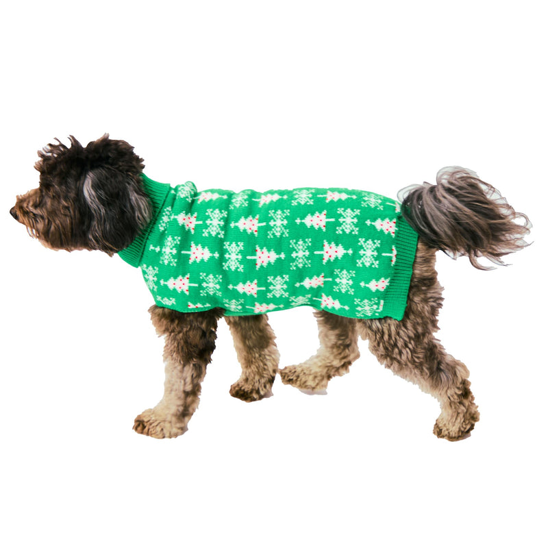 Christmas Trees & Snowflakes Green Pet Accessory XS Christmas Trees & Snowflakes - PawsPlanet Australia