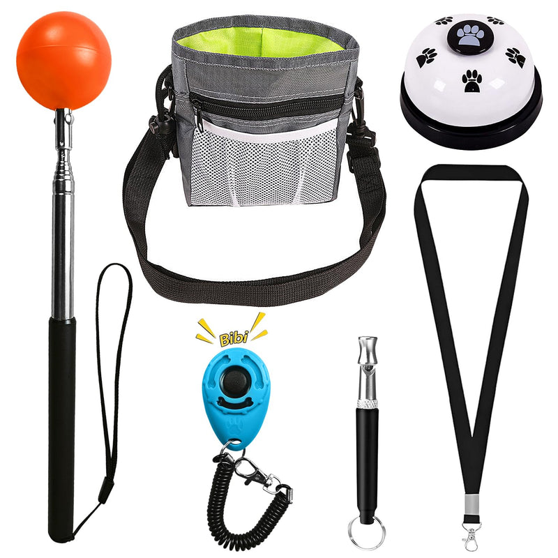 Training Kit - 1 Target Stick, 1 Training Clicker, 1 Whistle - Dog Training Equipment Tools, Cat Toilet Trainer Kit, Agility Training Lure Course For Dogs, Kitten Puppy Behavior Aids Trick (With Bell) - PawsPlanet Australia