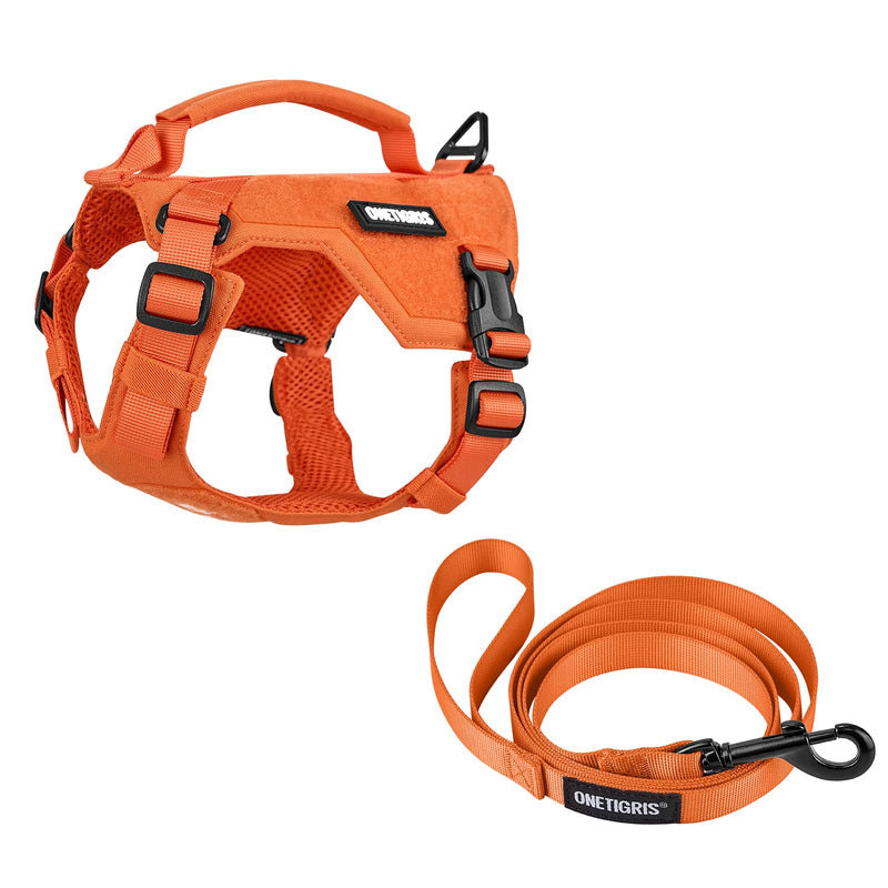 Onetigris Small Harness Dog Harness and Leash Set,MINI Trooper No Pull Dog Vest Fully Adjustable Harness for Puppy Dog and Cats, Dog Vest Harness for XXXS XXS XS Pets (Orange, XS) Orange - PawsPlanet Australia