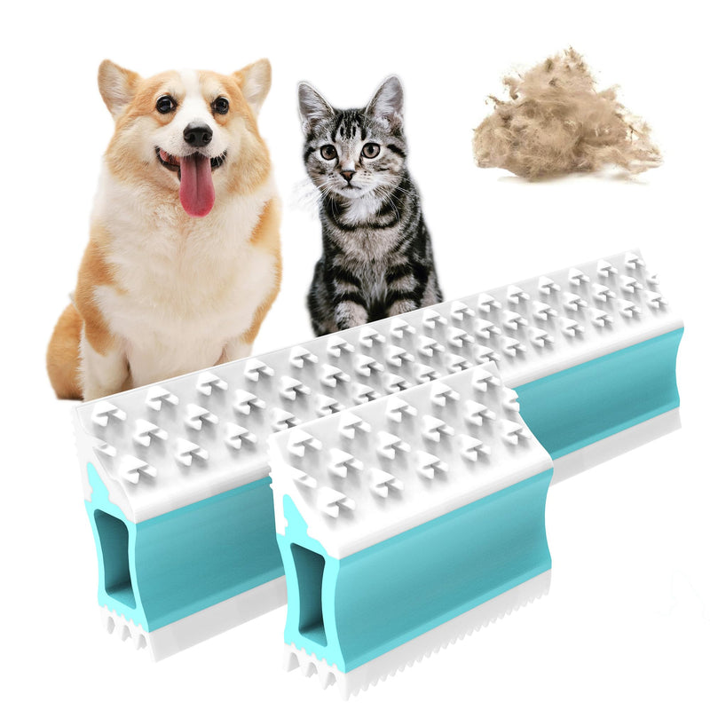 4IN1 Pet Hair Remover, Dog/Cat Fur Removal Tool - Design to Uproot and Clean Embedded Pets Hair in Carpet, Couchs, Cat Trees, Portable Fur Cleaning for Car Interior, Mini + Mega Mini+mega - PawsPlanet Australia