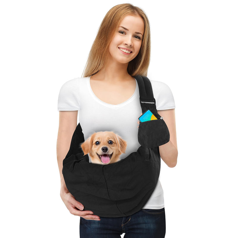Dog Carrier Sling, Hand Dog Carrying Bag, Puppy Sling with Adjustable Shoulder Strap, Front Pocket, Machine Washable Pet Carrier Bag Shoulder Bag for Puppy Cat Pet - PawsPlanet Australia