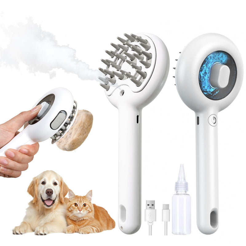 Cat Brushes for Indoor Cat, 6 in 1 Pet Steam Brush for Dog Cats Grooming Kit Supplies Hair Grooming for Long Short Hair Cats Dogs Massage & 2 Water Spray Modes Shedding Brush - PawsPlanet Australia