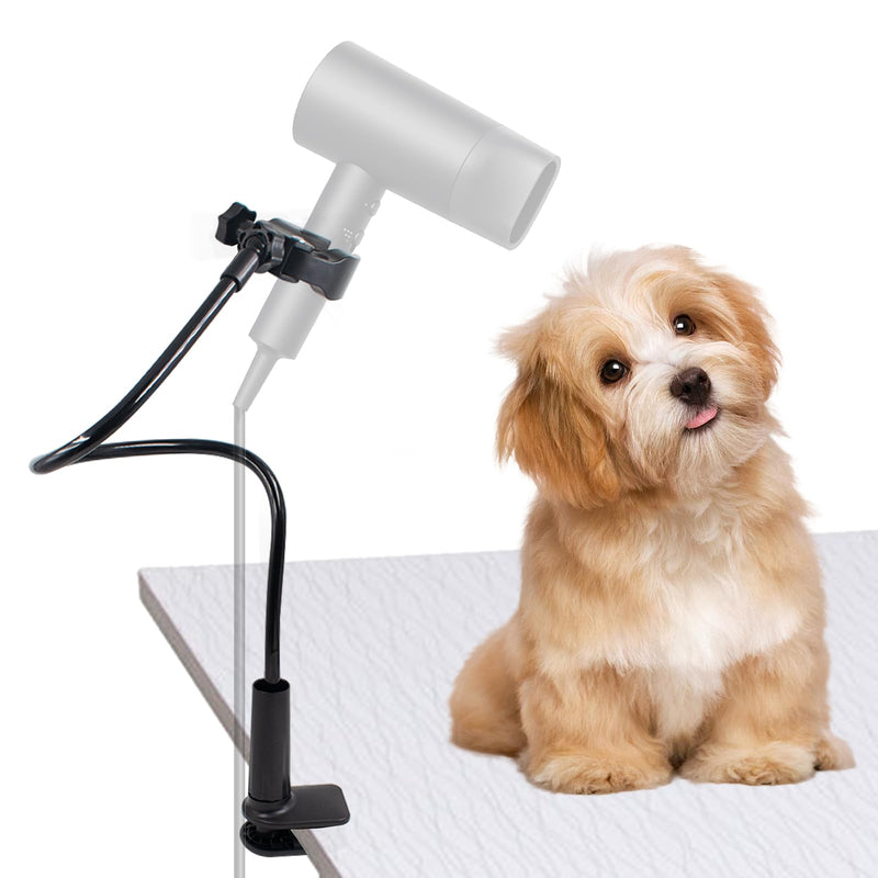Dog Hair Dryer Holder, Black Alloy Adjustable Lazy Hair Dryer Hands Free Stand with 360° Rotatable Clamp for Pet Dog Cat Grooming - PawsPlanet Australia