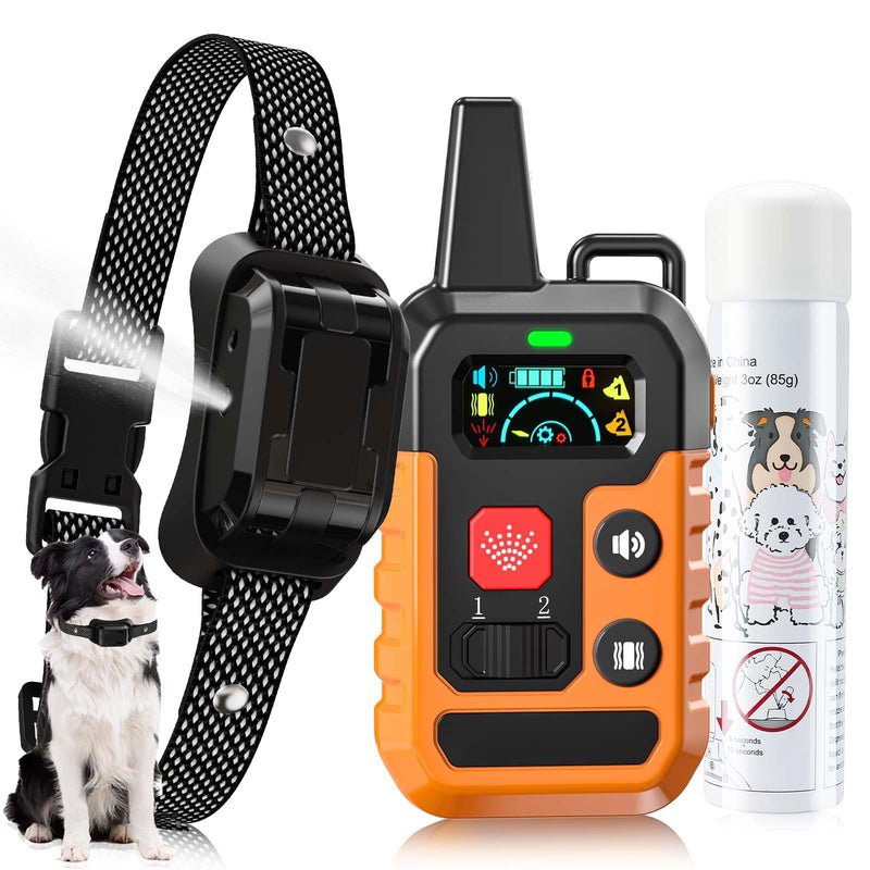 Citronella Training Collar for Dog Spray Dog Collar with Beep/Vibration/Spray 4 Mode & 6 Adjustable Sensitivities, IPX7 Waterproof Dog Collar for L/M/S Dogs Orange-QT - PawsPlanet Australia