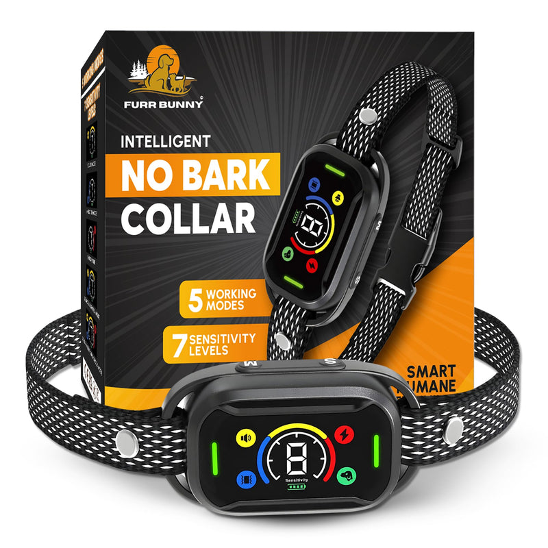 2026 Upgraded Intelligent Dog Bark Collar for Medium & Large Dogs (20 LBs-110 LBs)- Beep, Vibration & Safe Static Shock, 7 Sensitivity Levels Adjustment - Stops Excessive Barking (No Remote) Medium to Large Dog (With Shock)