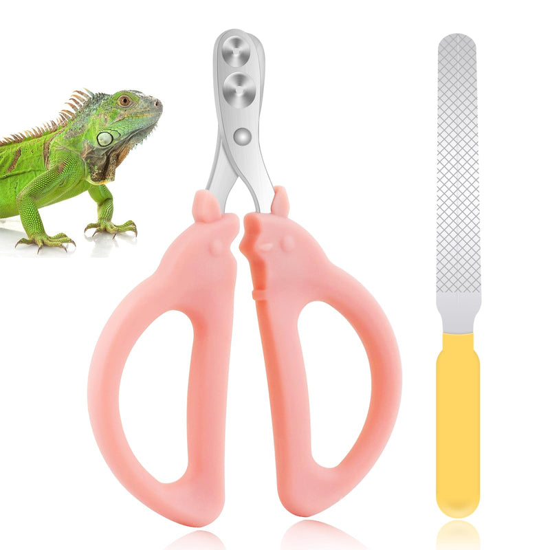 Cat Nail Clippers with Nail File, Kitten Claw Nail Clippers for Trimming, Stainless Steel Pet Bearded Nail Clippers Tool for Dragon, Guinea Pig, Rabbits, Birds, Ferret Small Breed Animals(Pink) Pink 2 - PawsPlanet Australia