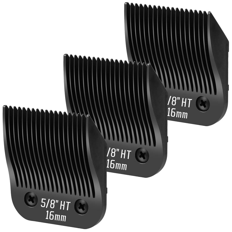 3 Pack 5/8HT Detachable Dog Grooming Steel Blades,Compatible with Andis,Oster A5,Wahl KM-10 Series,Cut Length 5/8" 16MM （Black） 5/8HT-black(3 PACK) - PawsPlanet Australia