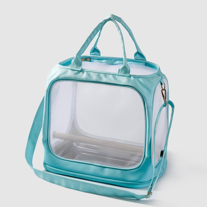 Fosrion Foldable Bird Travel Carrier with Perch and Tray - Portable Mesh Cage for Parrots and Small Birds - PawsPlanet Australia