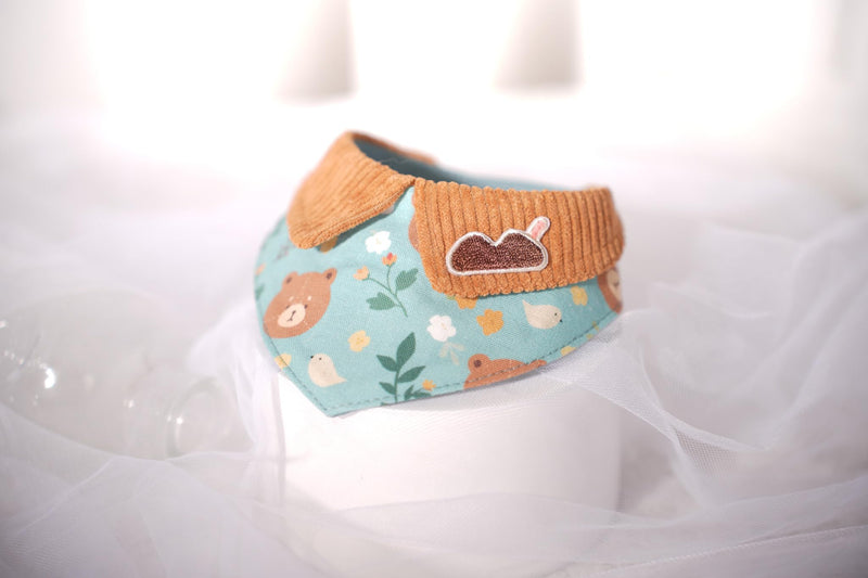 Pet Bandana for Cats and Dogs | Soft and Durable Pet Scarf | Available in 5 Styles S/M/L/XL | Adjustable Triple-Snap Closure (Turquoise Bear, Small) Turquoise Bear - PawsPlanet Australia