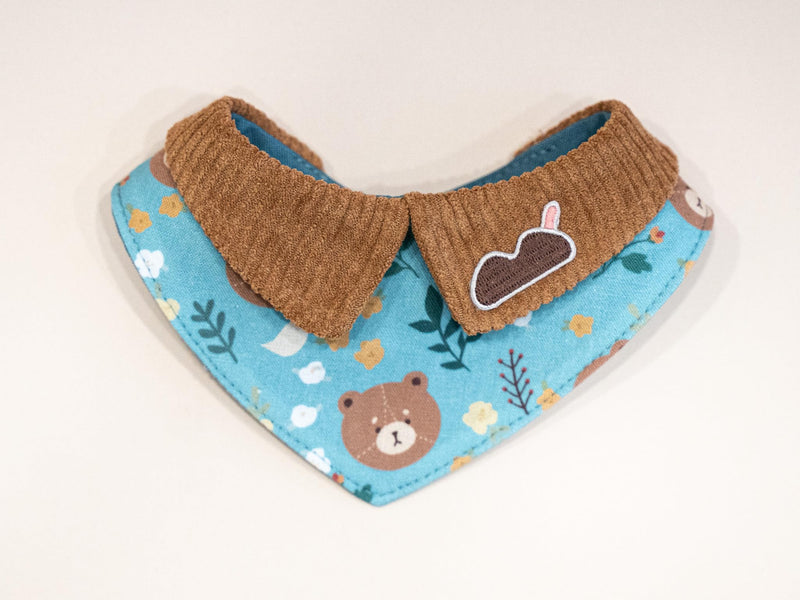 Pet Bandana for Cats and Dogs | Soft and Durable Pet Scarf | Available in 5 Styles S/M/L/XL | Adjustable Triple-Snap Closure (Turquoise Bear, Medium) Turquoise Bear - PawsPlanet Australia