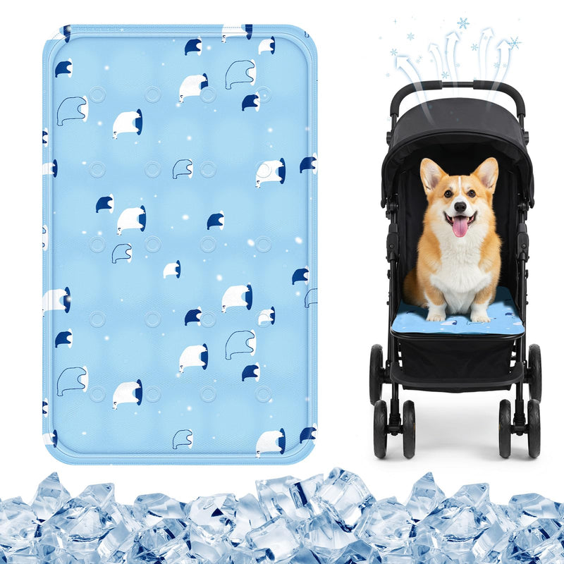 Nuanchu Dog Stroller Cooling Mat Waterproof Outdoor Pet Cooling Mat 11.81 x 19.69 Inch Washable Summer Cat Sleeping Blanket for Small Medium Pet Stroller(Sky Blue Bear) Sky Blue Bear - PawsPlanet Australia