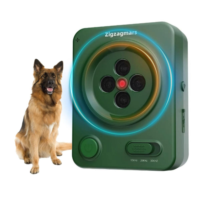 Dog Bark Control Device, Ultrasonic Bark Silencer with 3 Adjustable Modes, Rechargeable & Rainproof, Safe & Effective for Indoor & Outdoor Use Green-Orange - PawsPlanet Australia