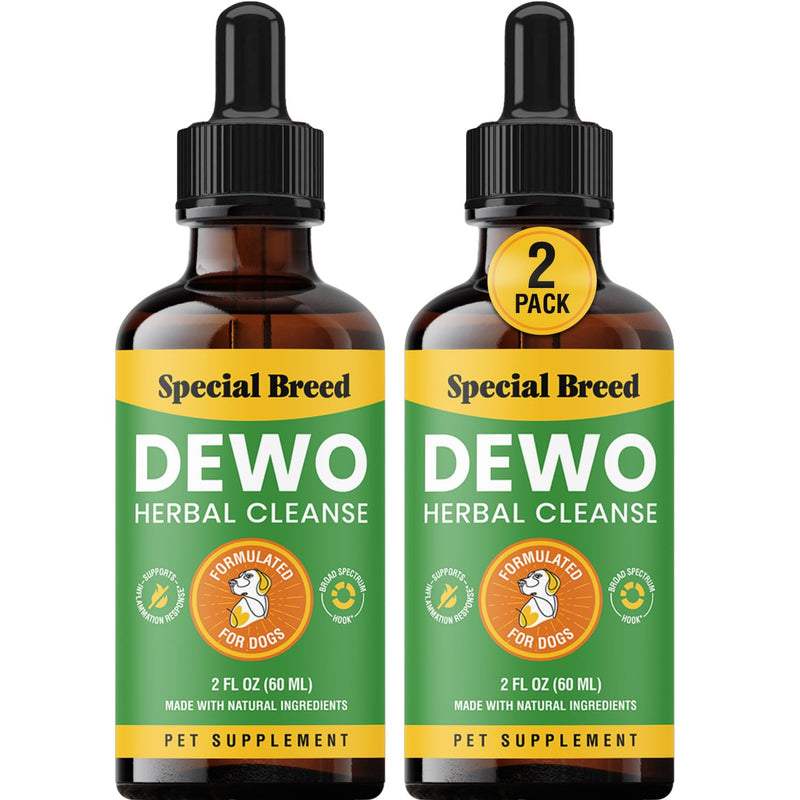 Spefically Formulated for Dogs, Natural Broad Spectrum Supplement, Herbal Cleanse, Digestive Support for All Breeds, Gut Health, Made in The USA, 2oz (2 Pack) 2oz (2 pack)