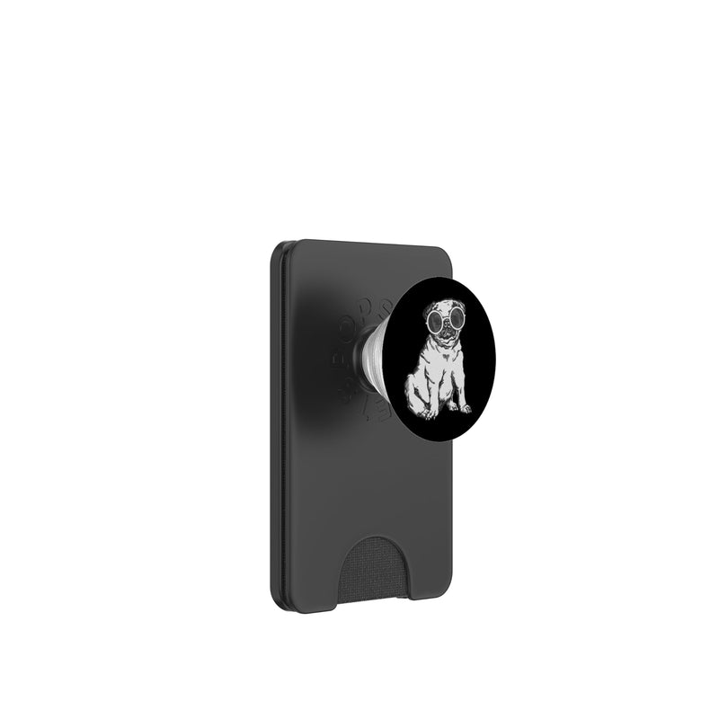 pug dog sunglasses quirky whimsical cute pet funny puppy PopSockets PopWallet for MagSafe Magnetic PopWallet - PawsPlanet Australia