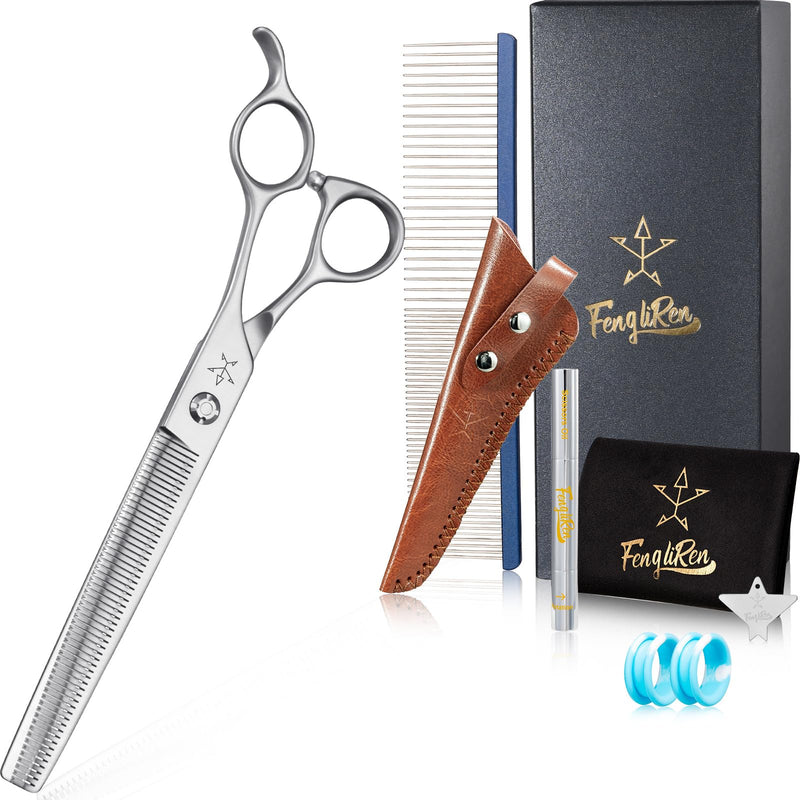 High-end Professional Dog Grooming Thinning Scissors Teeth Cutting Blending Shears Pet Texturizing Shears 7.5 Inch Extremely Very Sharp Stainless Steel Alloy For Cat Other Animals Groomer 7.5inch Tiny Teeth Thinning - PawsPlanet Australia