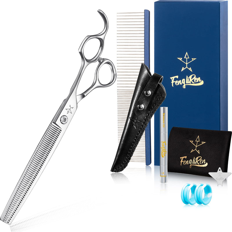 High-end Professional Dog Grooming Thinning Scissors Teeth Cutting Blending Shears Pet Texturizing Shears 7.5 Inch Extremely Very Sharp Stainless Steel Alloy For Cat Other Animals Groomer 7.5inch Thinning Shears - PawsPlanet Australia