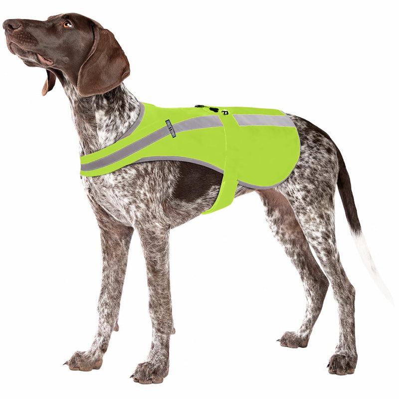 Reflective Dog Vest for Medium and Large Breeds, High Visibility Dog Safety Vest with Removable Bell Keep Safe from Hunting, Training & Cars Accidents Neon Green M - PawsPlanet Australia