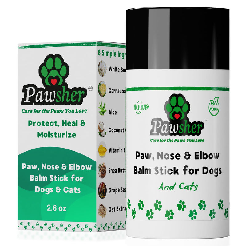 Dog Paw Balm 2.6 oz - Only 8 Natural Ingredients - Dog Paw Balm Lick Safe - Easy No-Mess Stick - Moisturizes & Heals Dry Cracked Paws, Nose & Elbow - All Weather Paw Protector for Dogs & Cats - PawsPlanet Australia