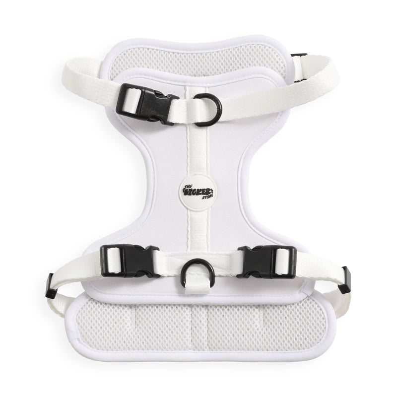 HNS1002F Arlo Medium Adjustable Soft Padded No Pull Pet Harness with 3 Buckles and 3 Leash Clips, Seltzer White Medium (Chest: 18 - 28") - PawsPlanet Australia