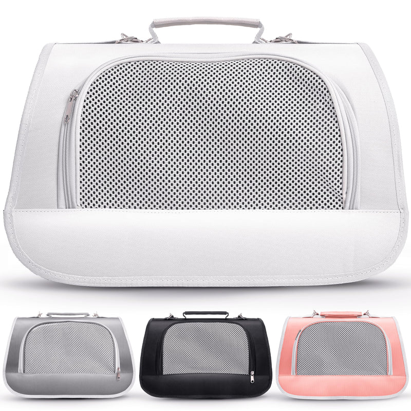 Small Pet Carrier for Cats, Rabbits, Guinea Pigs – Airline Approved Soft-Sided Travel Bag, Lightweight Dog Carrier, Ventilated & Foldable (Up to 10 lbs, Beige) - PawsPlanet Australia