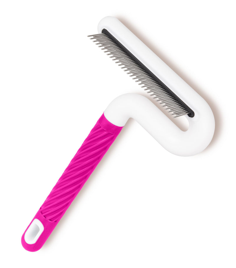 Pet Flea Comb for Dogs & Cats - Grooming Tool with Long & Short Steel Teeth, Safely Removes Tangles and Knots, Gentle Detangling Brush for Pet Hair (TG2044) Red - PawsPlanet Australia