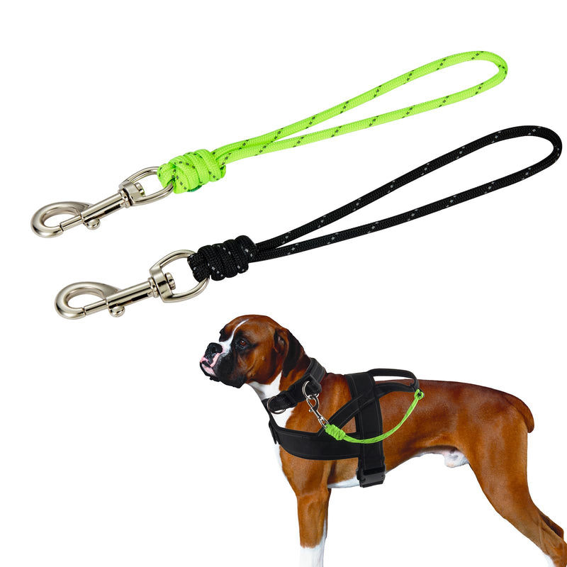 Pet Dog Safety Collar Clip 9" Backup Collars Clips 1000lb 4.3mm Paracord Safety Straps Light Weight High Pull Strength Reflective Design for Pets' Harness and All Collars (Black & Neon Green, 9") Black & Neon Green 9" - PawsPlanet Australia