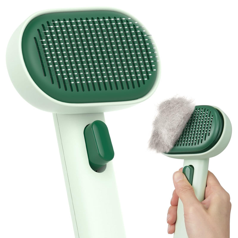 aumuca Cat Brush for Shedding, Cat Brushes for Indoor Cats, Horses Grooming Deshedding Brush for Dog Kitten Horse Massage Removes Loose Fur, Forest Green - PawsPlanet Australia