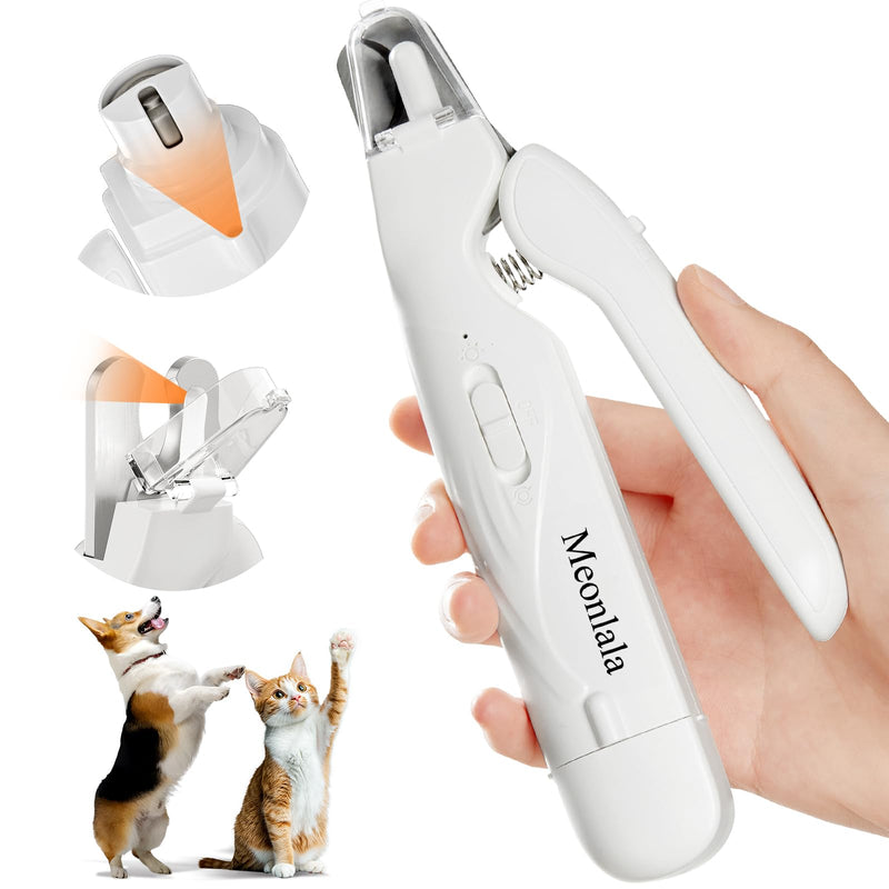 2-in-1 Dog Nail Trimmers & Dog Nail Grinder with 2 LED Lights, Ultra-Quiet, USB Rechargeable, Multiple Grinding Methods, and Splash Guard for Small, Medium, and Large Dogs & Cats (White) - PawsPlanet Australia
