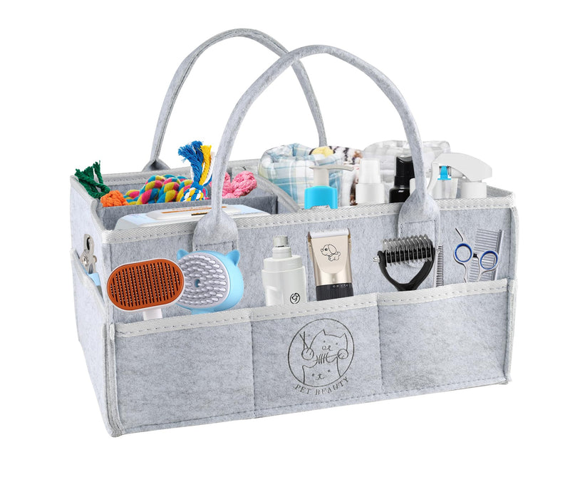 Felt Pet Dog Grooming Bag,Dog Storage Organizer for Grooming Supplies,Portable Tote Organizer for Pet Stuff,Ideal for Dog Cat Toys,Blanket, Shampoo,Trimmer,Clipper,Combo,Brush - PawsPlanet Australia