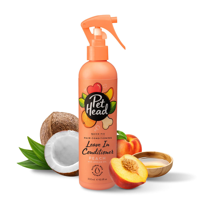 Pet Head Quick Fix Leave-in Conditioner Spray for Dogs | Peach Scent | Repairs, Detangles and Softens Fur | Detangling Spray | for Grooming Wet or Dry Dog Coats | No Rinsing Required | 10.1 fl oz. - PawsPlanet Australia