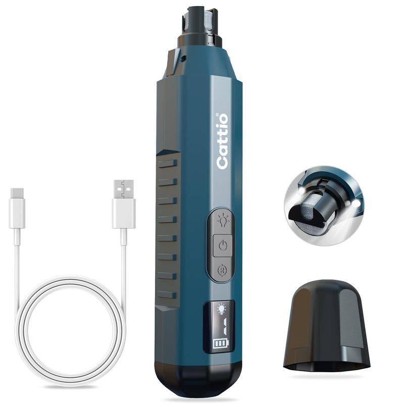 Dog Nail Grinder - Professional Electric Dog Nail Trimmer for Dogs & Cats Quiet Painless Grooming & Smoothing Dog Nail Clipper & File Included - Suitable for Small Medium Large Pets (Dark Blue) Dark Blue - PawsPlanet Australia