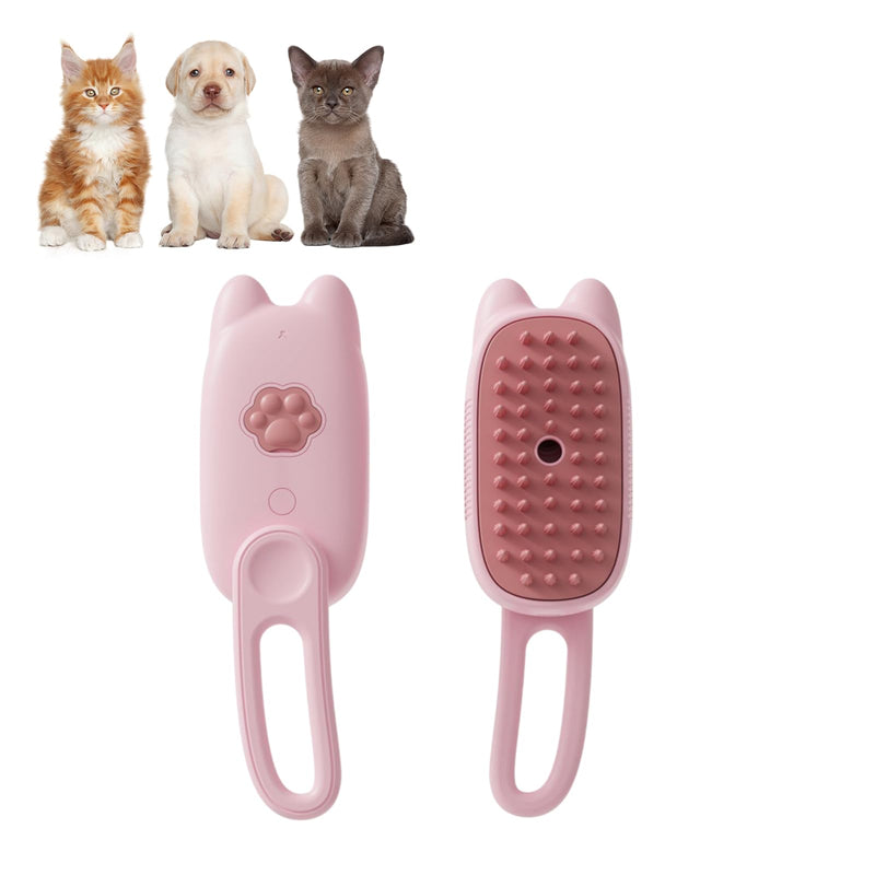 Cat Steam Brush for Shedding, 3 in 1 Water Cat Cleaning Brush, Pet Hair Brushes for Shedding, Massage, Grooming, Cleaning, Steamy Pet Brushes for Cats, Dogs (Pink) Pink - PawsPlanet Australia