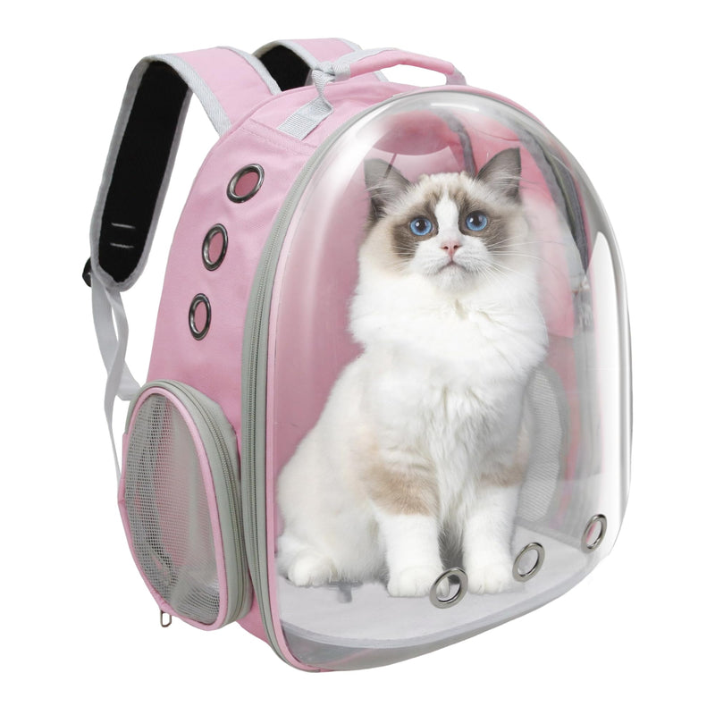 Cat Backpack, Airline Approved Bubble Carrying Bag for Small Medium Dogs Cats, Space Capsule Pet Carrier Dog Hiking Backpack Travel Carrier (Pink) Pink - PawsPlanet Australia