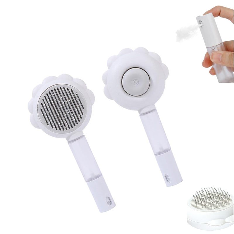 Cat Steam Hair Removal Brush, Cat and Dog Cleaning Brush, Suitable for Cats with Long and Short Hair (White) White - PawsPlanet Australia