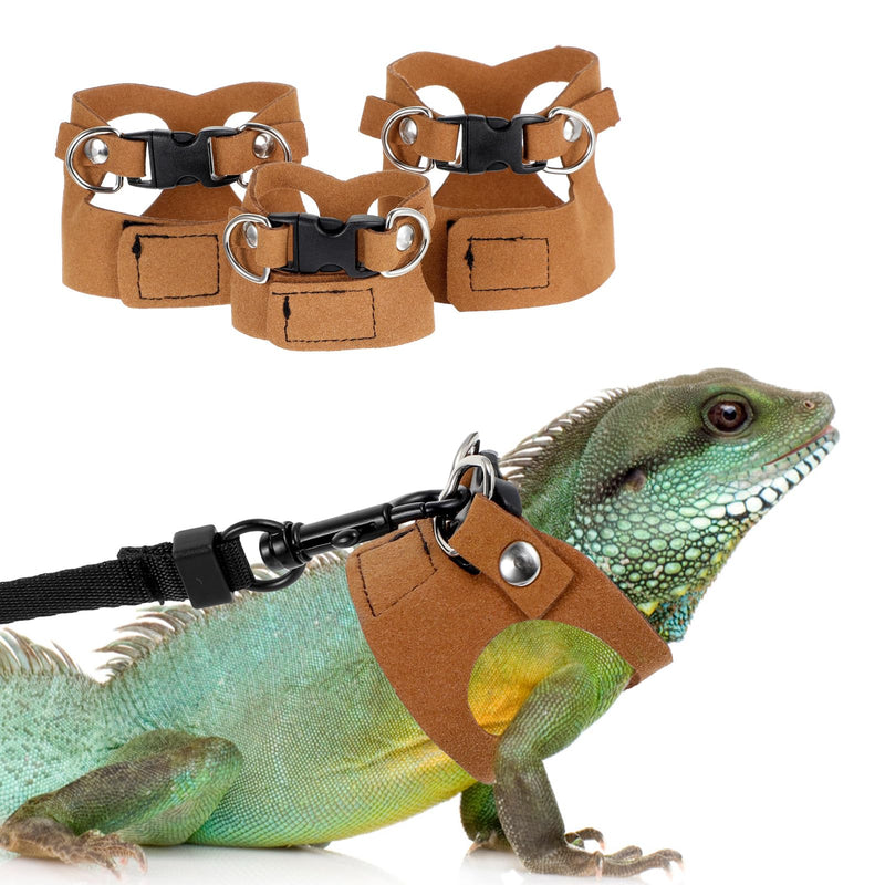 3 Pack Bearded Dragon Harness and Leash Set, Adjustable Lizard Leash Soft Small Animal Traction Rope, Vest Accessories for Squirrel Rat, Gecko, Bearded Dragon Harness - PawsPlanet Australia