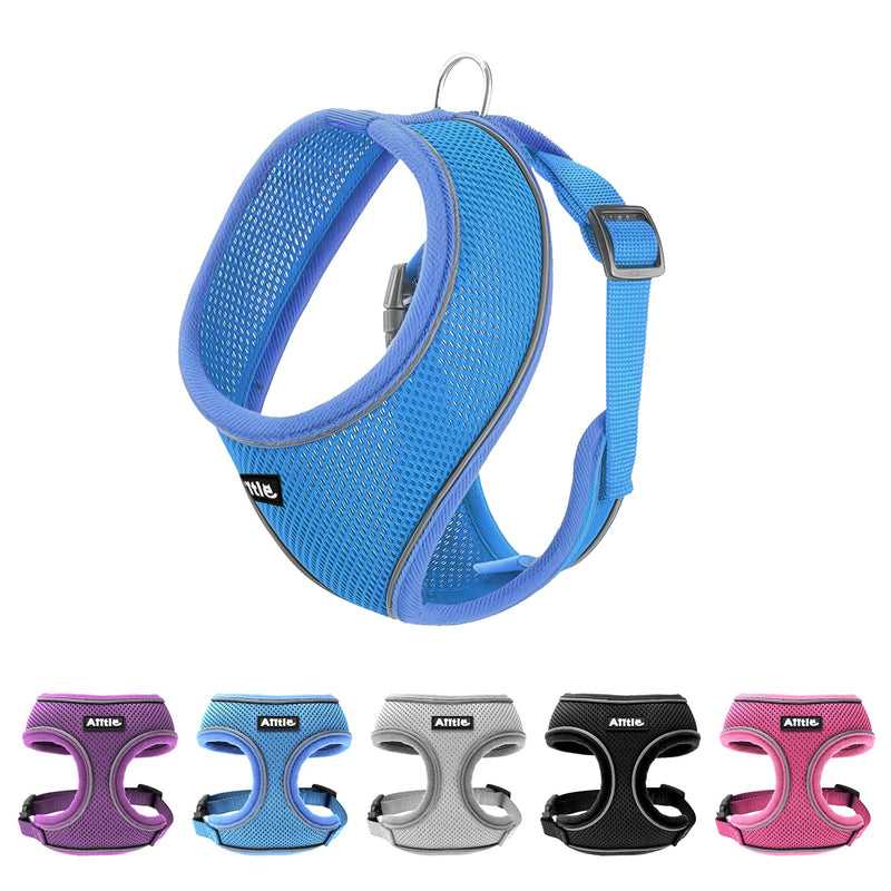 AIITLE Small Dog Harness, Triple-Layer Breathable Mesh, Adjustable Fit & Reflective Design, Choke-Free Over-The-Head Vest for Indoor/Outdoor Use, Perfect for Maltese, Chihuahua (S, Blue) S - PawsPlanet Australia