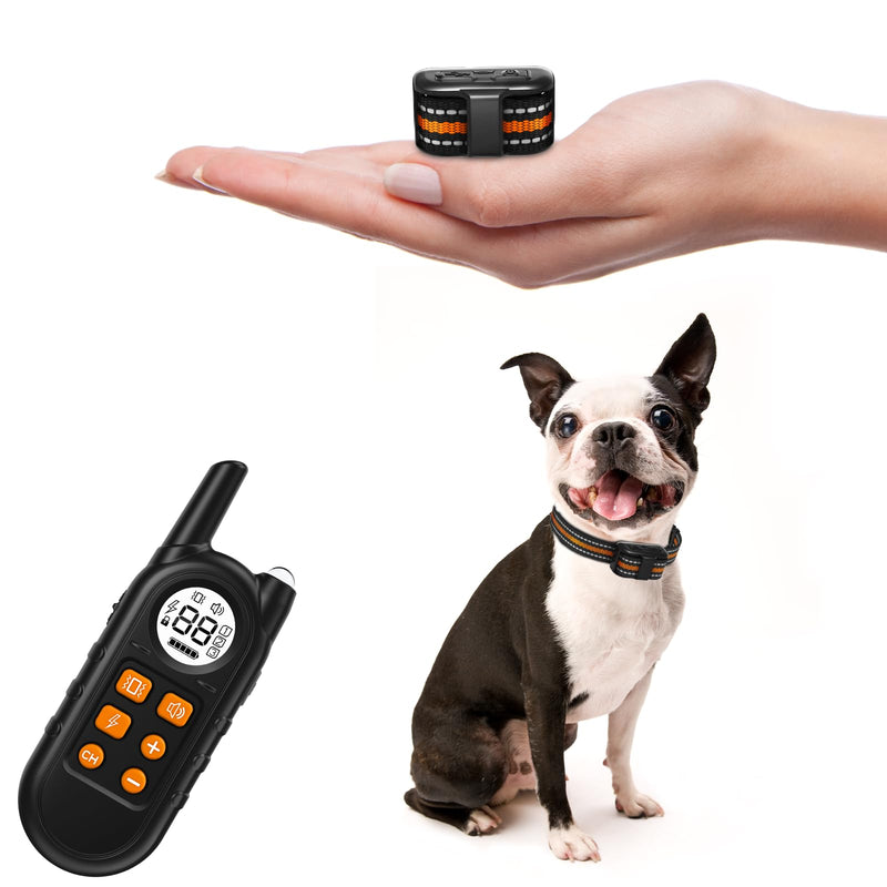 Tiniest Dog Shock Collar, Lightest Dog Training Collar with Remote for Small Dogs 5-15lbs & Medium Large Dogs/Puppies, Waterproof, Rechargeable, 1300ft Range (Orange&Ultra Tiny) Orange Ultra Tiny - PawsPlanet Australia
