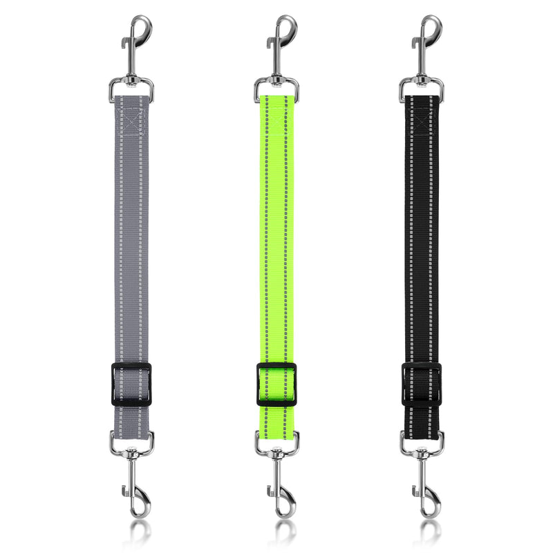3 Pcs Dog Collar Safety Clip, Double Clip Dog Leash Extender, Adjustable Reflective Nylon Prong Collar Backup Set for Dog Harness Connector - PawsPlanet Australia