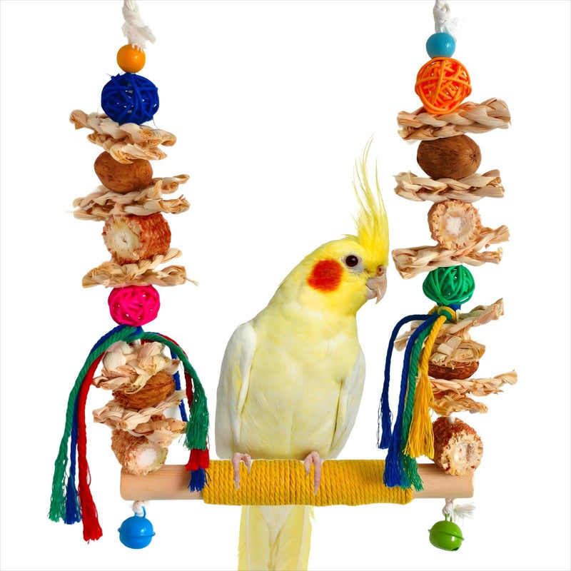 Bird Swings Toys for Parakeets Parrot,Natural Bird Perch Cage Hanging Chew Toys for Conures Budgerigars Finches Parrots Lovebirds and Small Medium Birds - PawsPlanet Australia