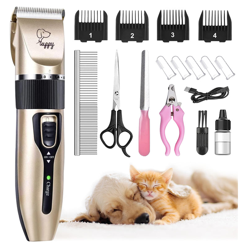 Dog Clippers for Grooming, Low Noise, Electric Quiet, Adjustable Clipper Comb for Dog Grooming Kit, Pet Hair Clippers Grooming kit for Dogs at Home - PawsPlanet Australia